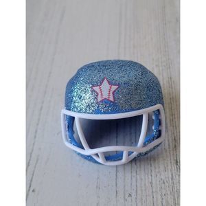 Glitter blue baseball football doll accessory helmet toy figure